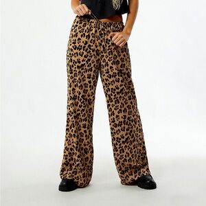 Pacsun Leopard Print Wide-Leg Pants